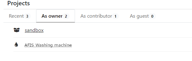 Projects list