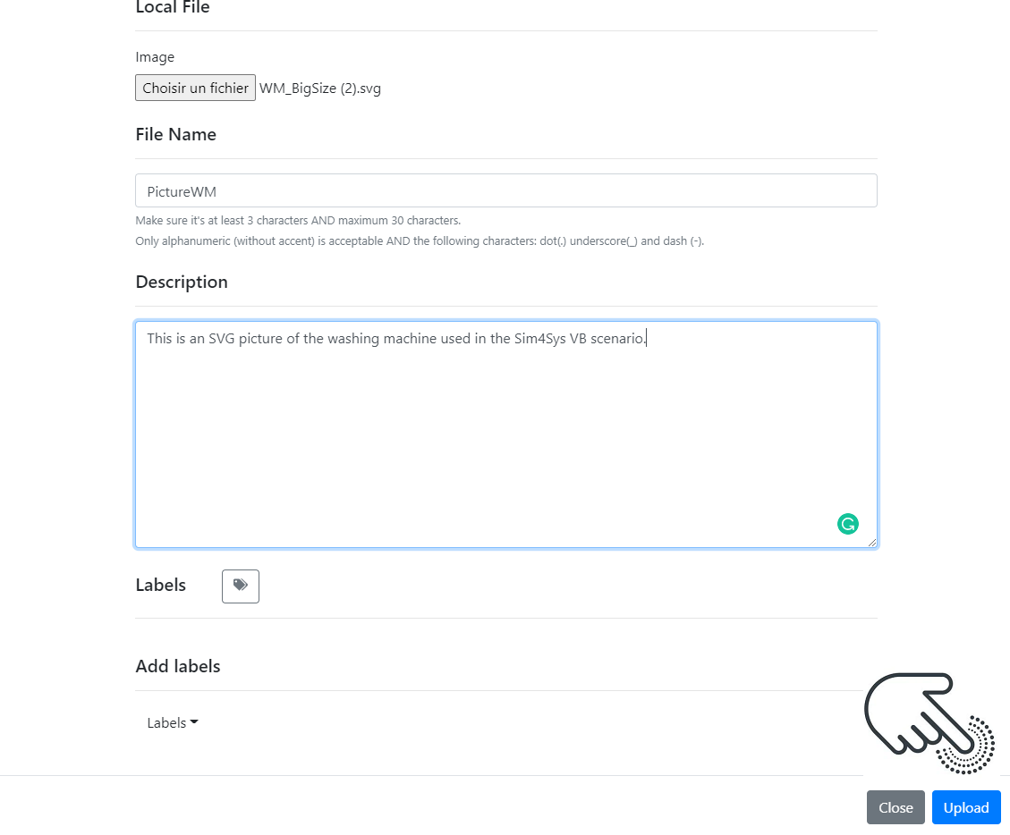 Add image dialog Add image dialog