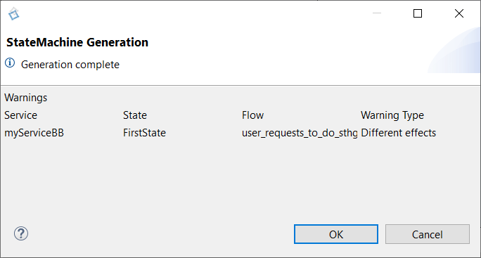 StateMachine Generation Warnings