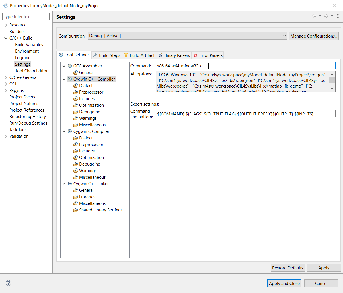 MinGW settings: compiler mingw settings: compiler