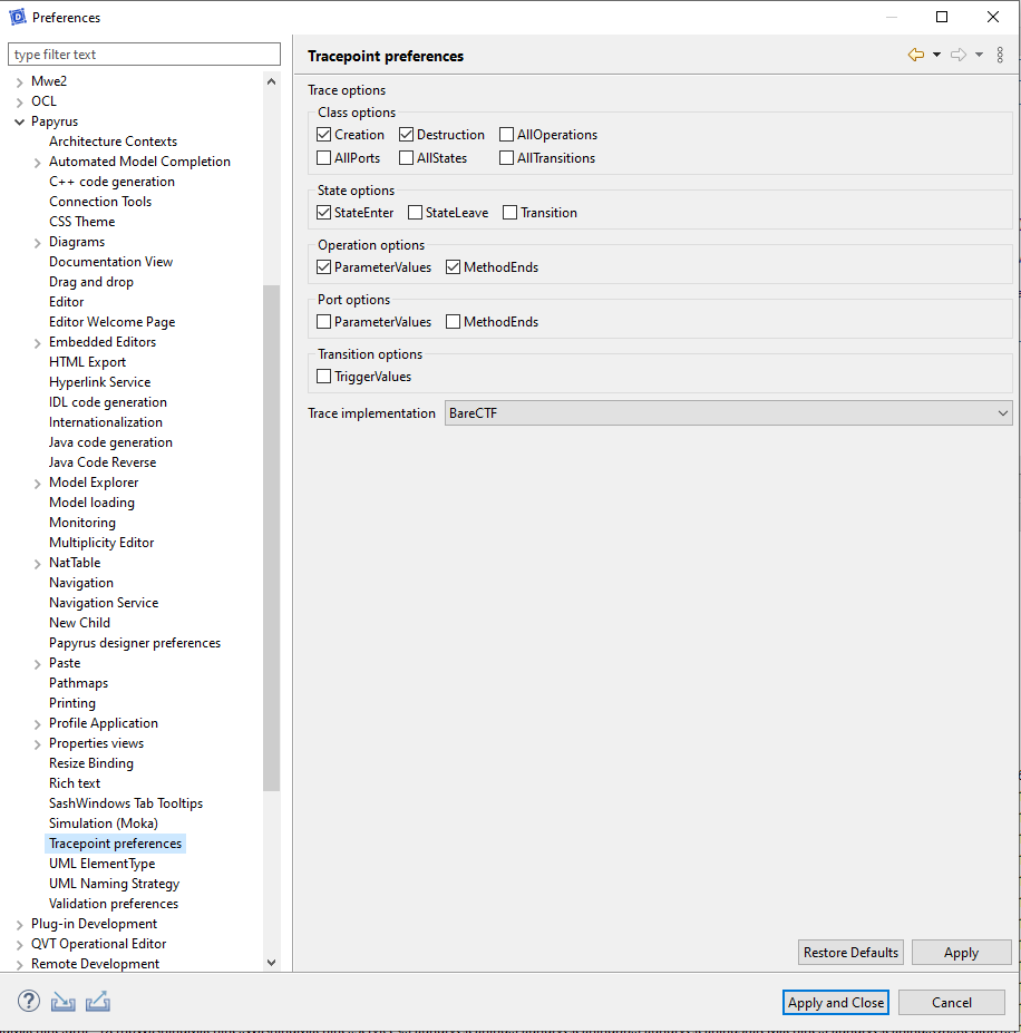 tracepoints_preferences tracepoints_preferences