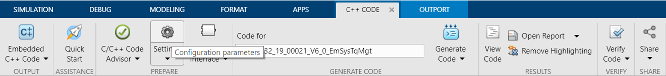 Simulink settings Simulink settings
