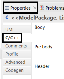 C/C++ tab in properties C/C++ tab in properties