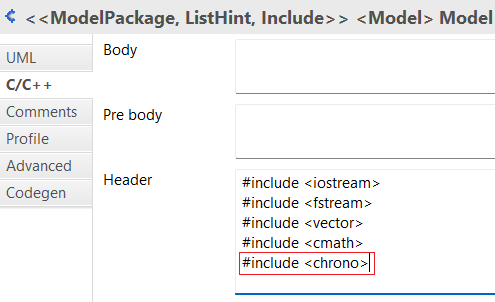 Chrono included in header text box Chrono included in header text box