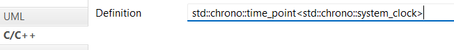 Editing C/C++ properties of TimePointType element Editing C/C++ properties of TimePointType element