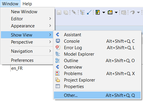 Window > Show View > Other… Window > Show View > Other…