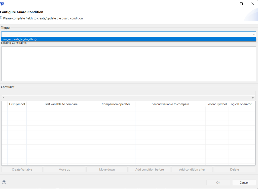 Configure Guard Condition Configure Guard Condition