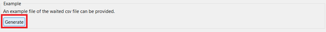 csv generate example button csv generate example button