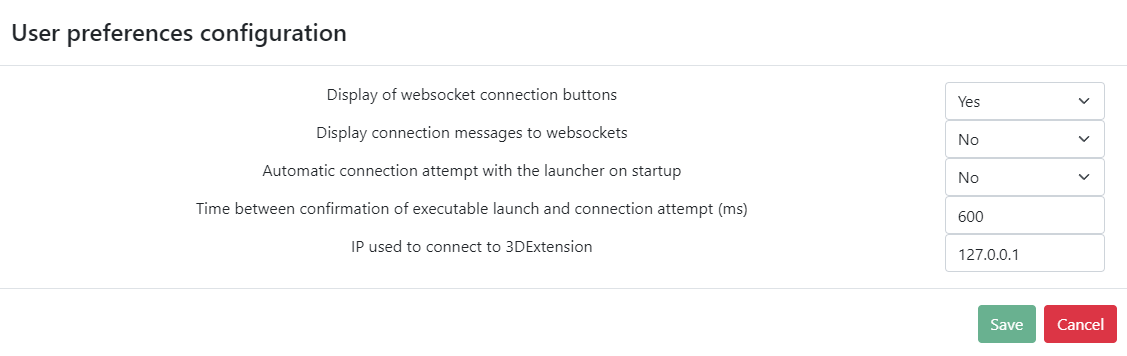 Display messages of the websocket connections