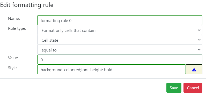 Edit Formatting Rule Edit Formatting Rule