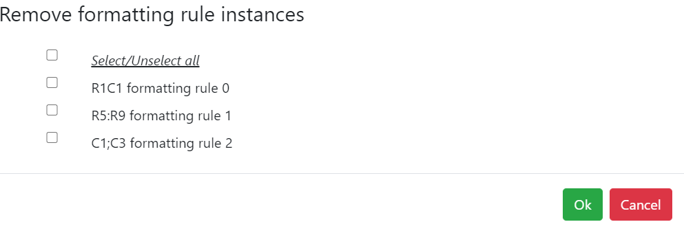 Remove formatting rule instances Remove formatting rule instances