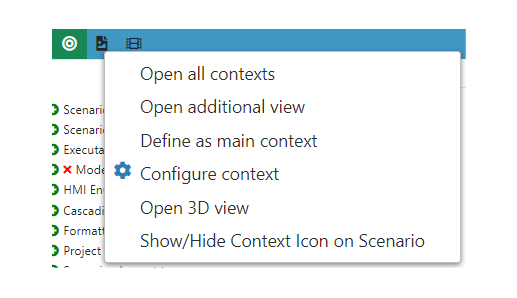 Scenario view menu