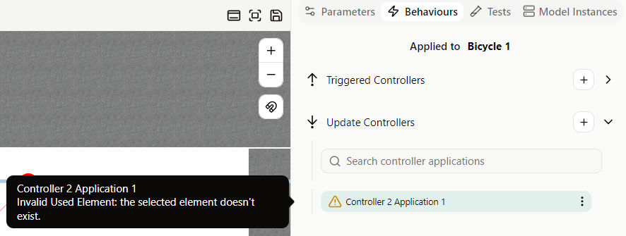 Invalid controller application in side view