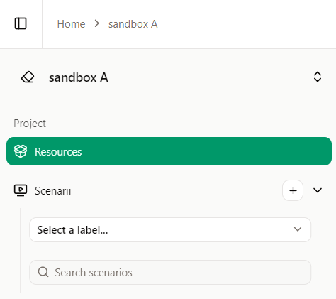 Open Project resources modal