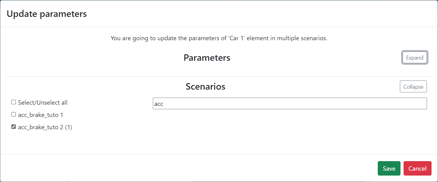 Edit scenario element Edit scenario element