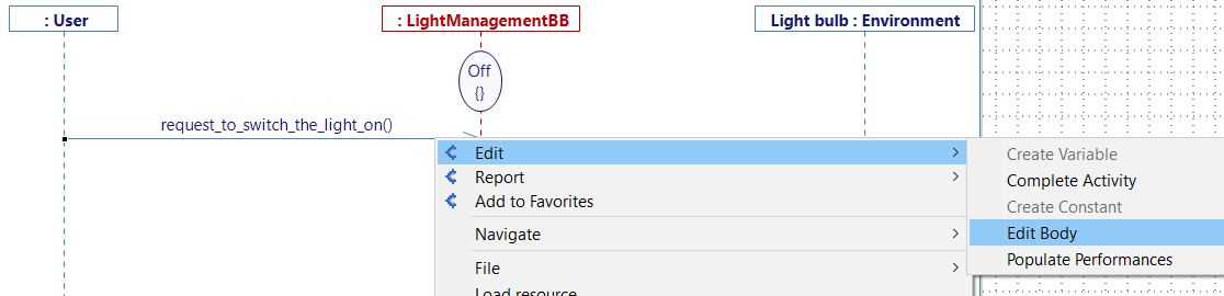 Accessing the body of the activity with the bulb example
