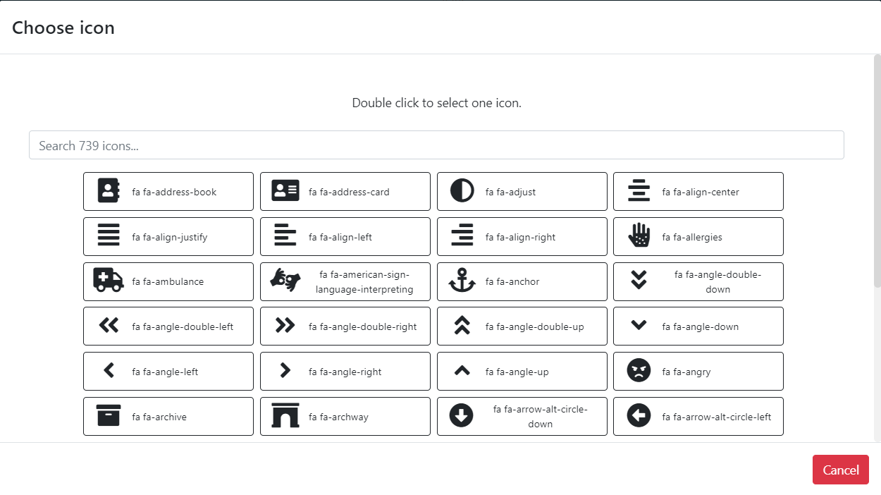 choose icon menu