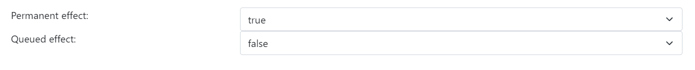 Queued and permanent effects setting Queued and permanent effects setting