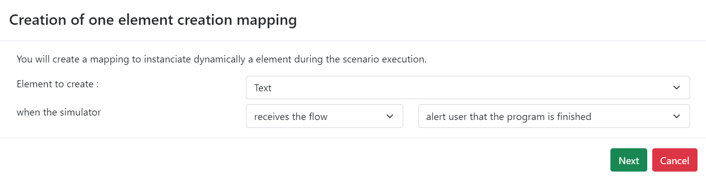 Create an element creation mapping Create an element creation mapping