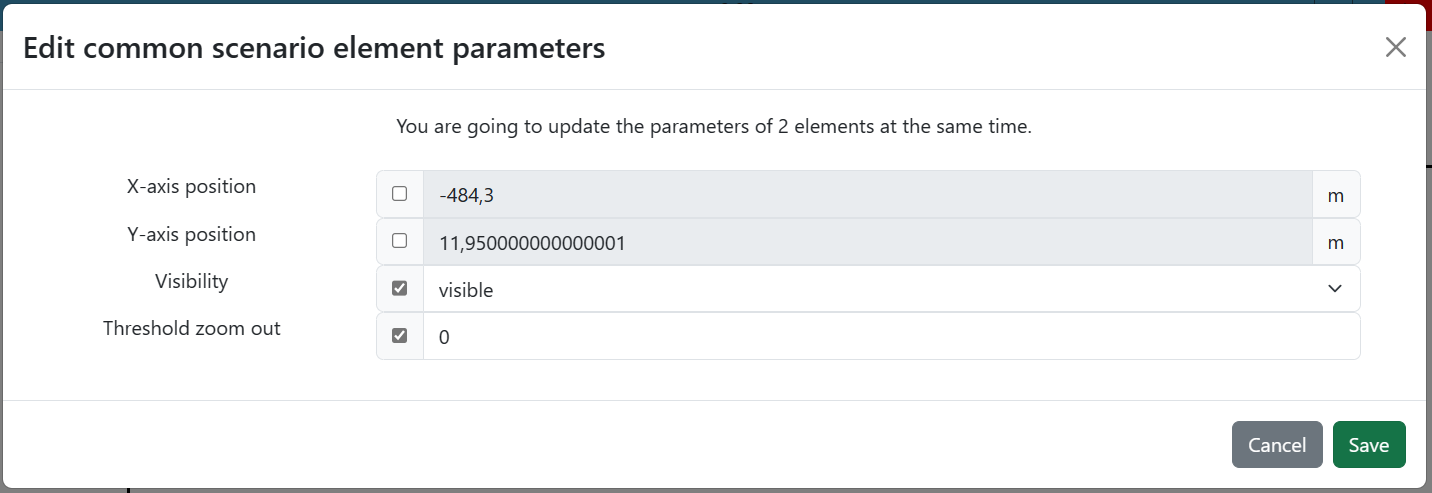 Edit common parameters