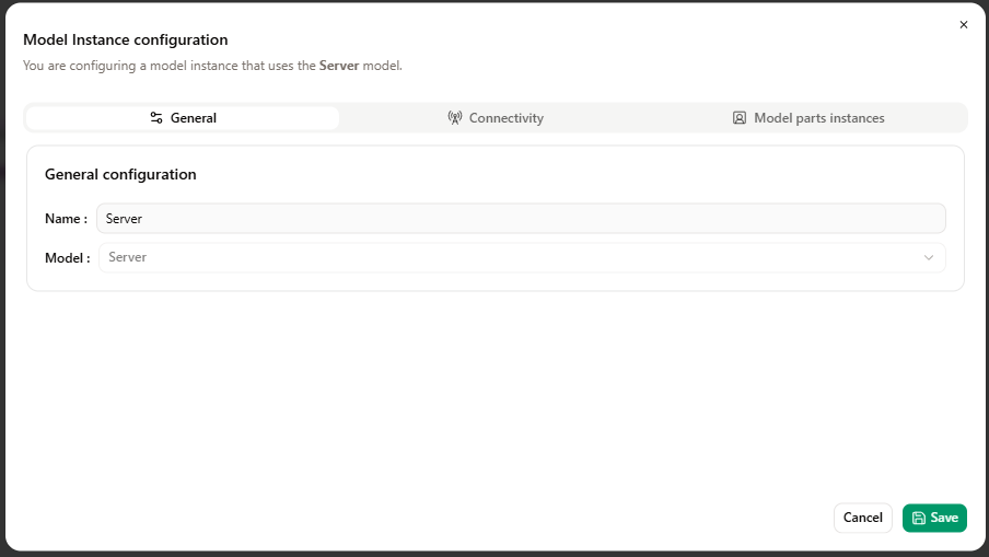Model Instance Configuration : General Model Instance Configuration : General