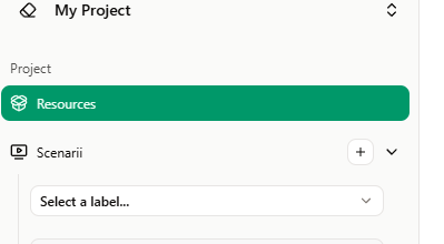 Project resources button
