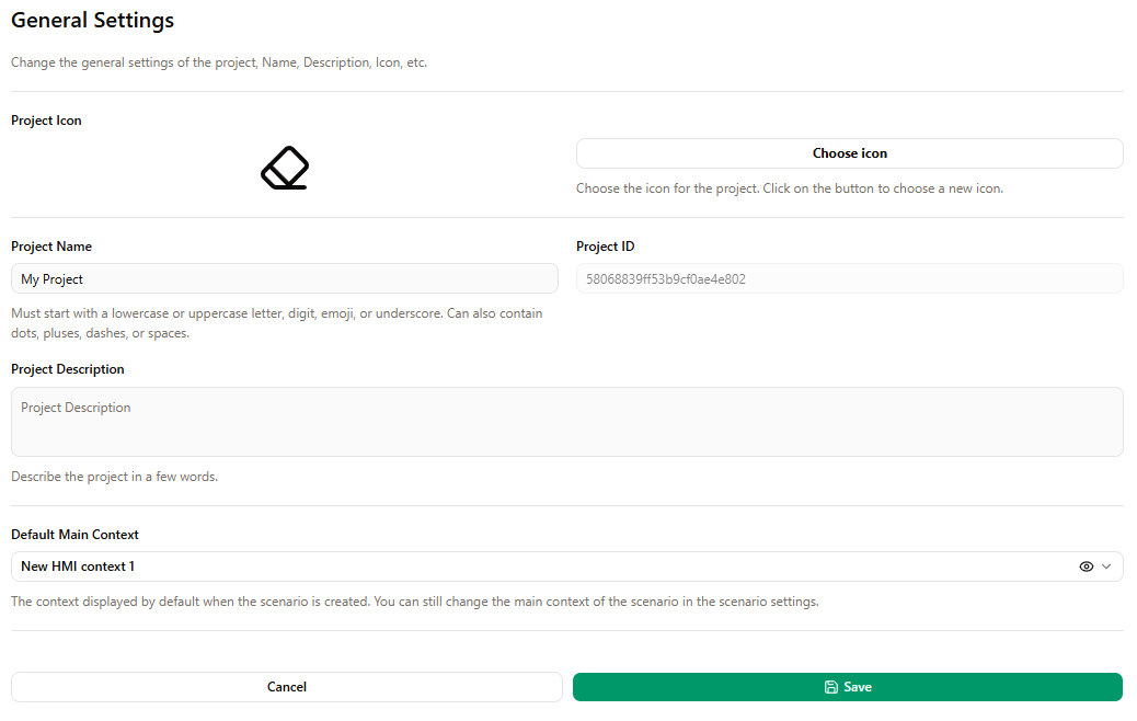 Project General Settings