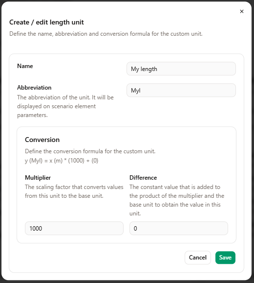 Project Custom Unit Settings