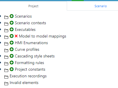 Project tab Project tab
