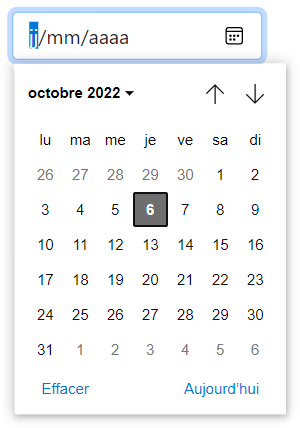 Date Input dateInput
