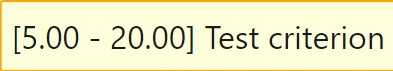 Test Criteria