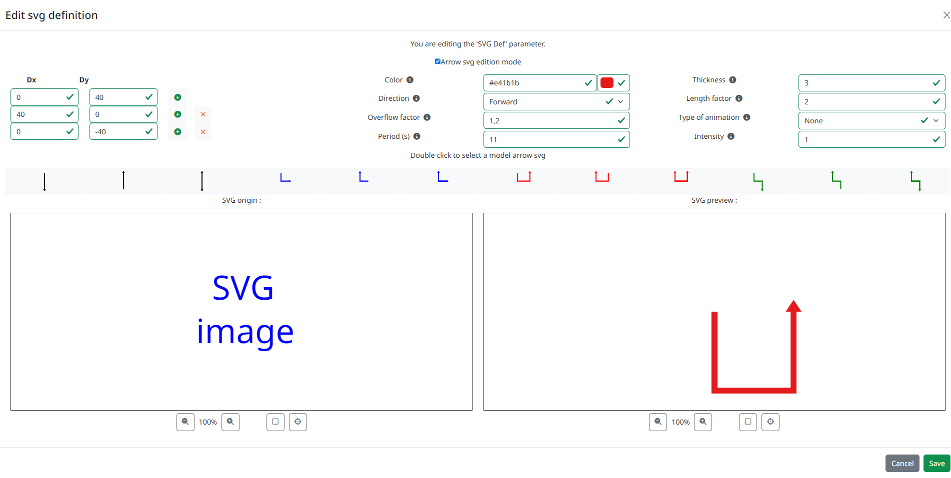 Arrow svg edition mode Arrow svg edition mode