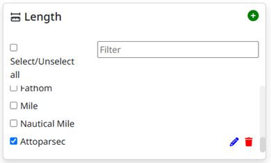 Example of added unit. An example added unit, called attoparsec, is enabled in the list of units.