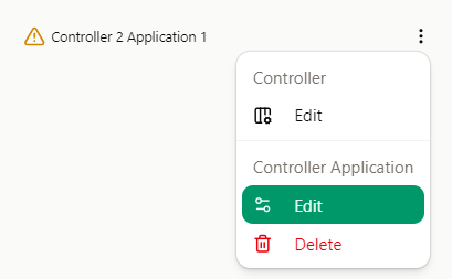 Edit a controller application menu