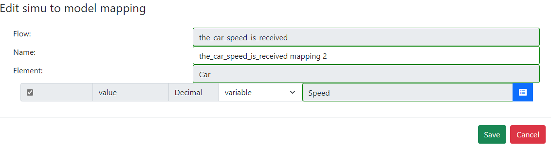 Edit Model to simu mapping