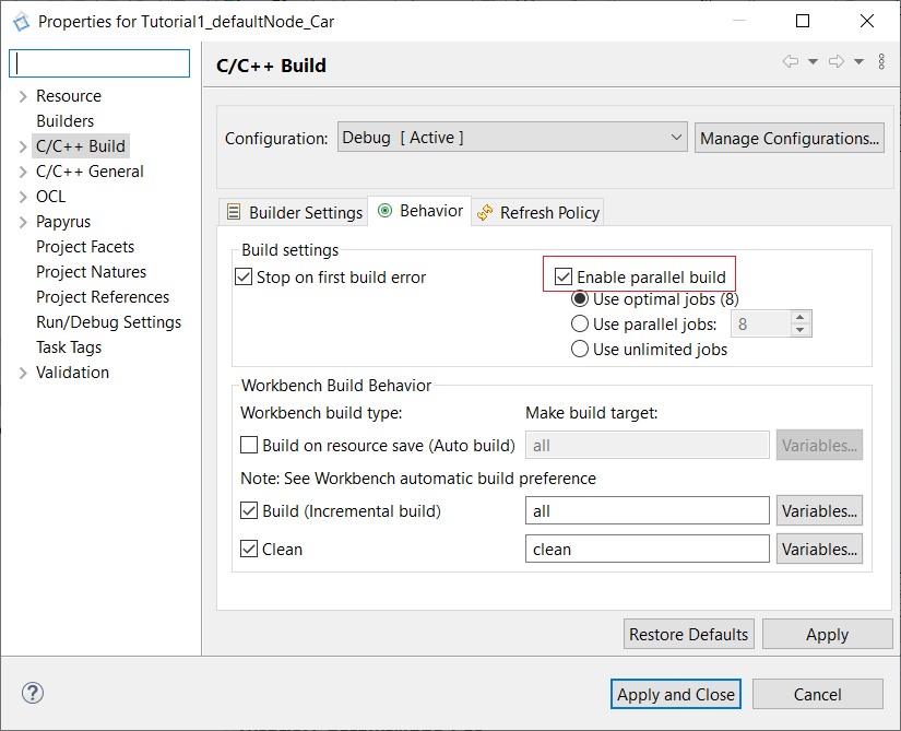 C/C++ Build C/C++ Build
