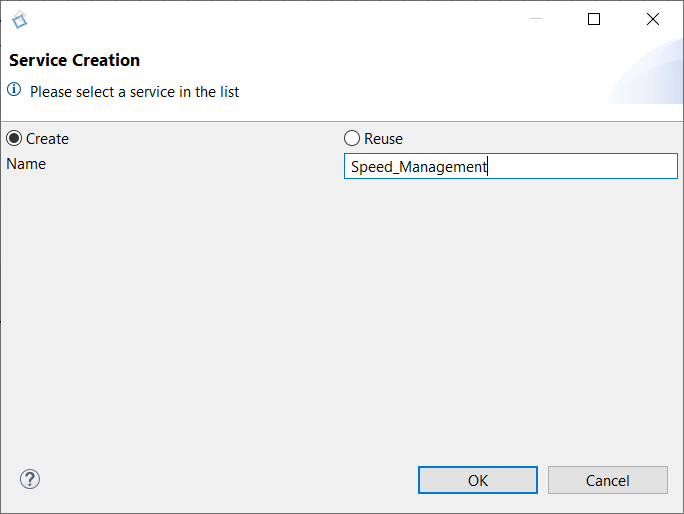 Create Service “Speed_Management”