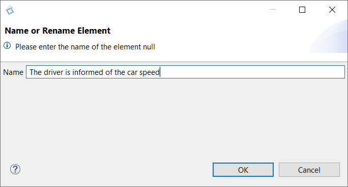 Create The driver is informed of the car speed userstory