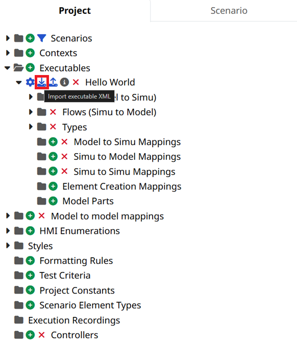Import types and flows button Import types and flows button