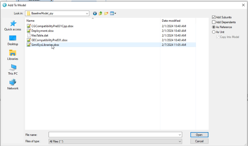 Add Sim4Sys Libraries Add Sim4Sys Libraries