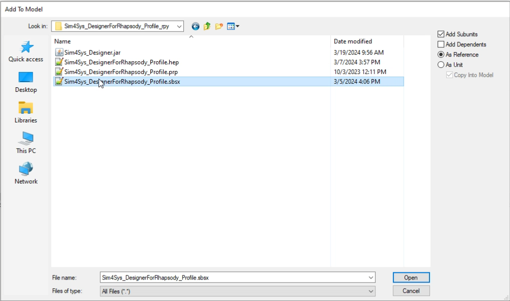 Add Sim4Sys Profile Add Sim4Sys Profile