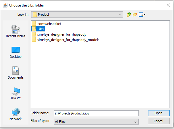 Choose Libs Folder Choose Libs Folder
