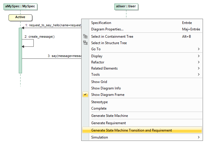 Generate State Machine Transition and Requirement