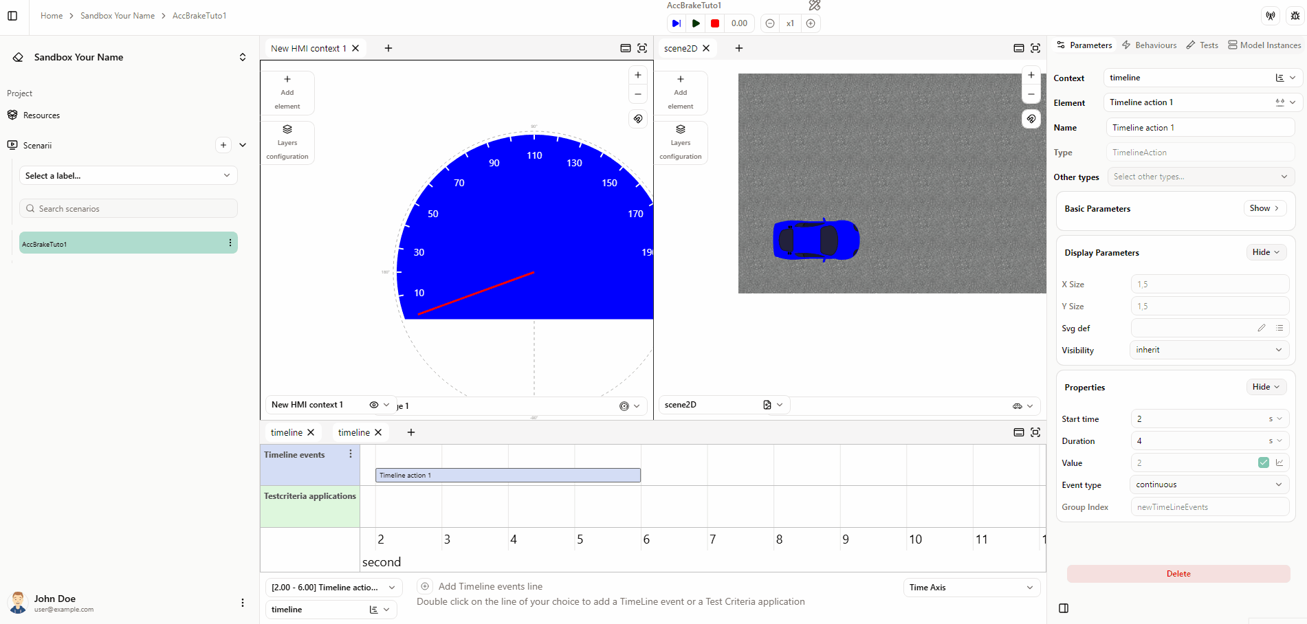Brake the car behaviour Brake the car behaviour