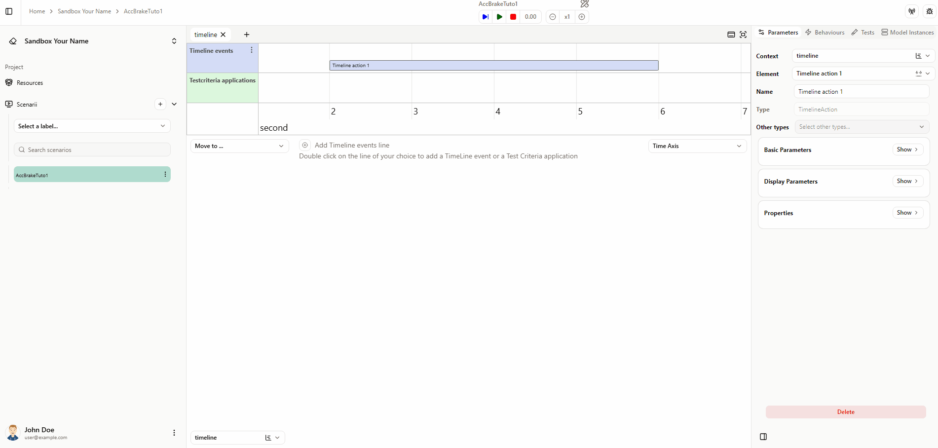 Trigger behaviour parameters Trigger behaviour parameters