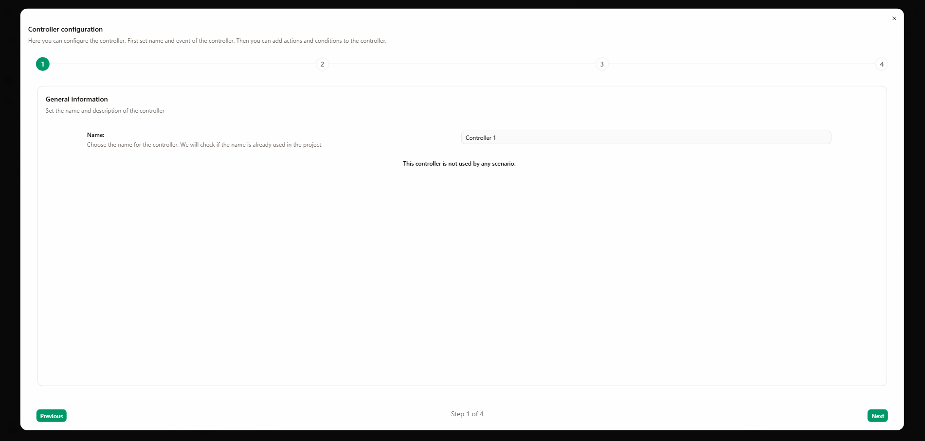 Trigger behaviour parameters Trigger behaviour parameters
