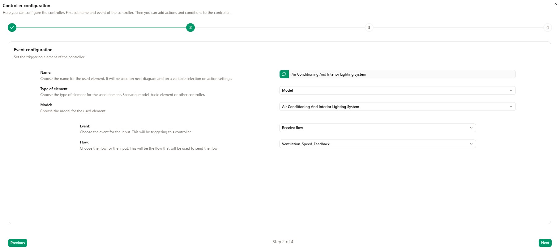 Event configuration VB