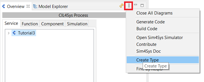 Create Type button