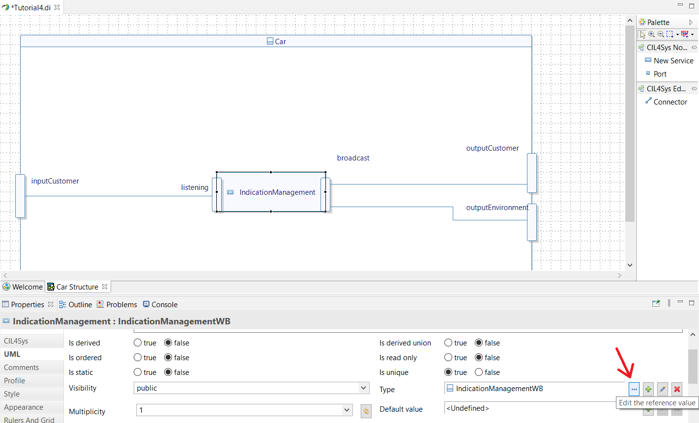 Switching the service Type to TurnSignalsWB