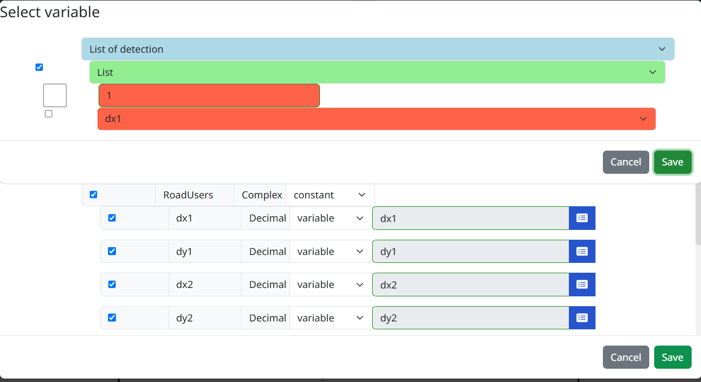 Select variable Select variable